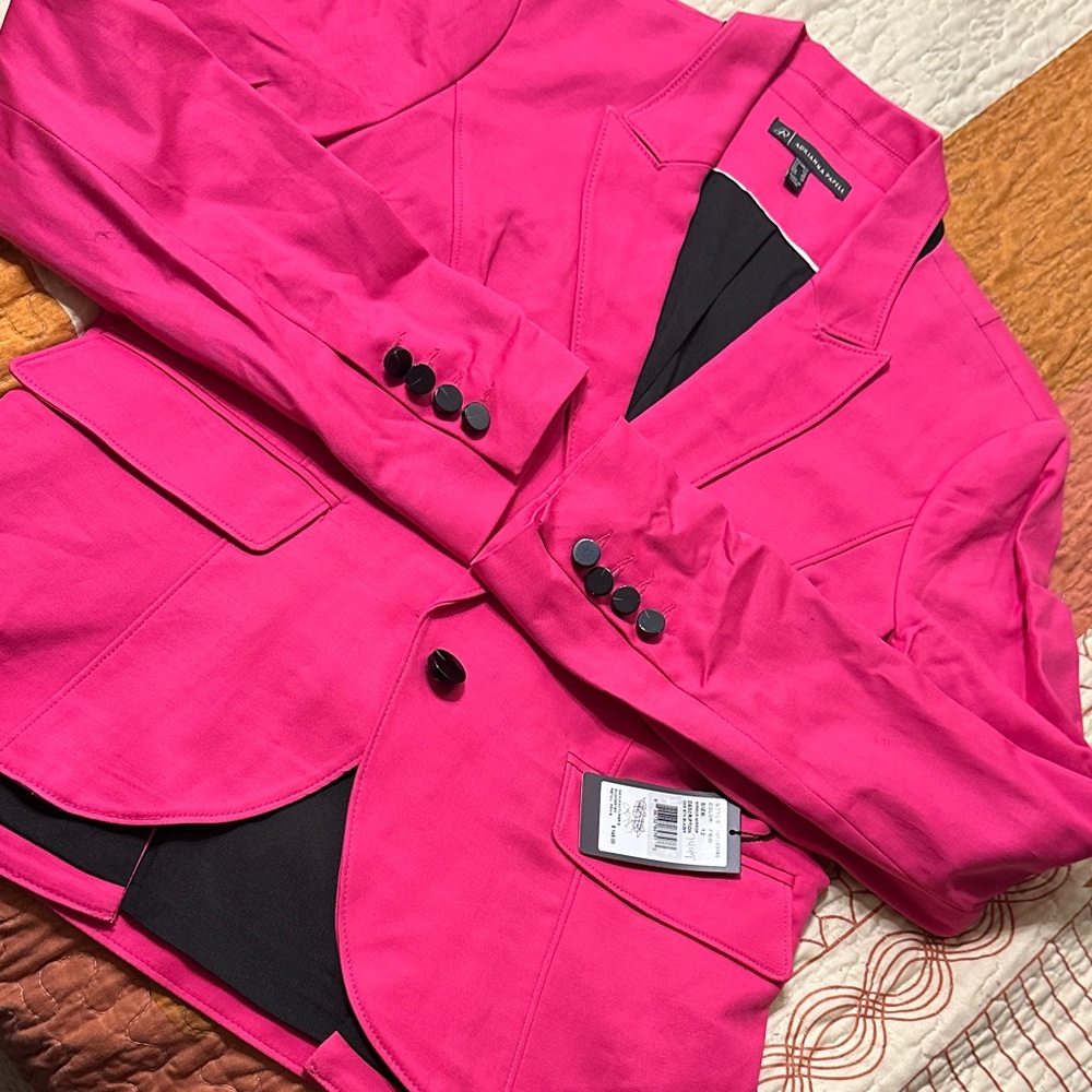 ADRIANNA PAPELL Hot Pink Tailored Blazer